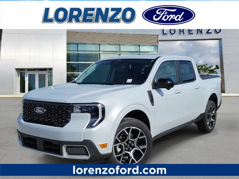 2026 Ford Maverick LARIAT in Space White Metallic — front three-quarter view