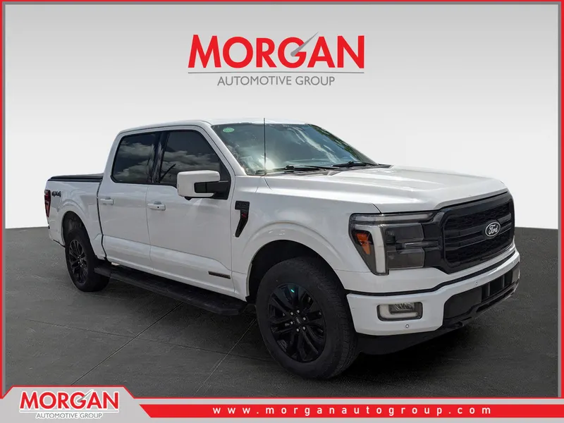 2024 Ford F-150 Lariat in White — front three-quarter view