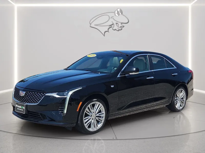 2020 Cadillac CT4 Premium Luxury in Black Raven — front three-quarter view