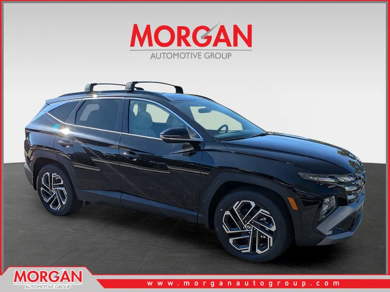 2026 Hyundai TUCSON Limited in Phantom Black — front three-quarter view