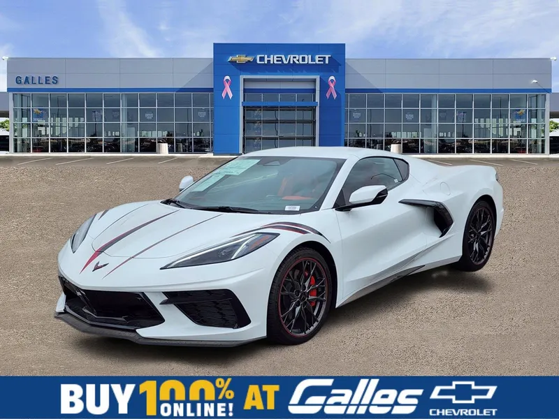 2026 Chevrolet Corvette Stingray 3LT in Arctic White — front three-quarter view