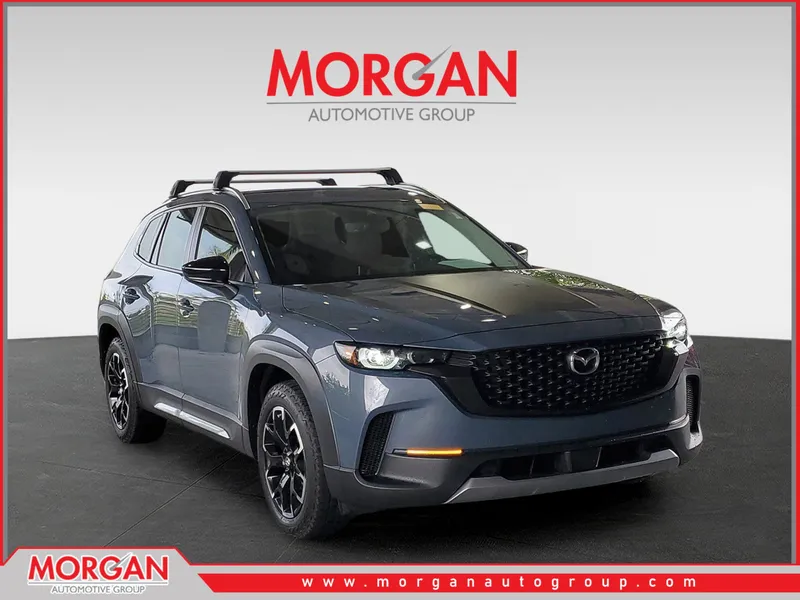 2023 Mazda CX-50 2.5 Turbo Meridian Edition in Polymetal Gray Metallic — front three-quarter view