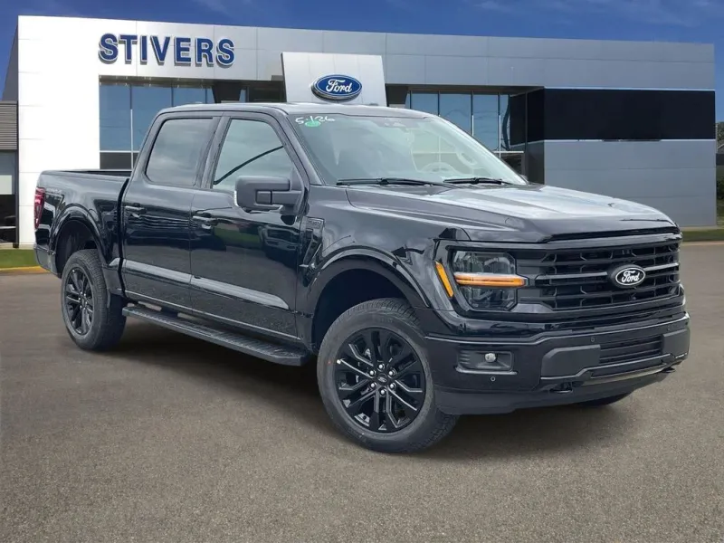 2026 Ford F-150 XLT in Agate Black Metallic — front three-quarter view