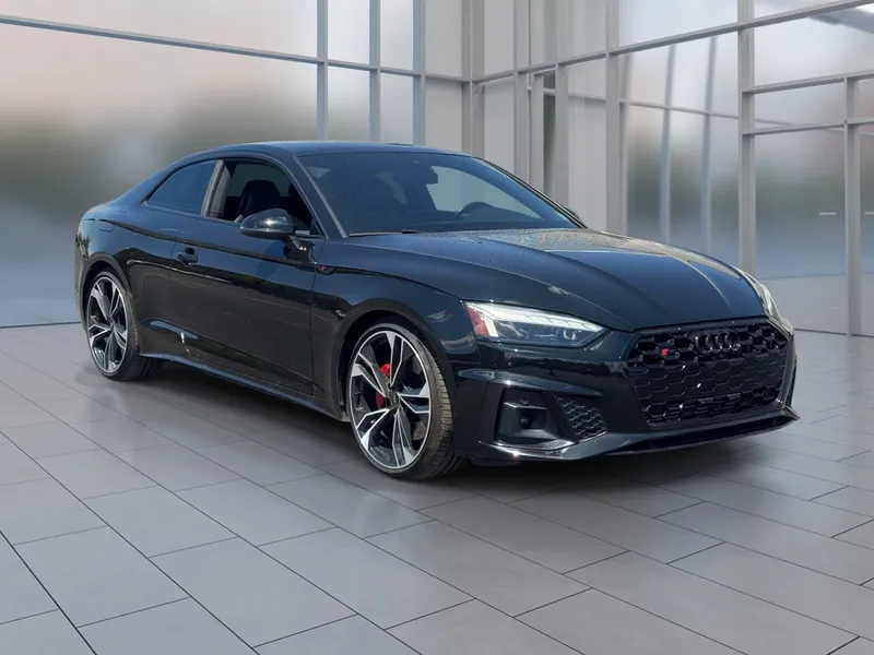 2023 Audi S5 3.0T Premium Plus quattro in Black Metallic — front three-quarter view