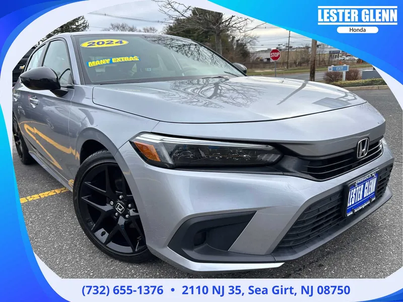 2024 Honda Civic Sport in Lunar Silver Metallic — front three-quarter view