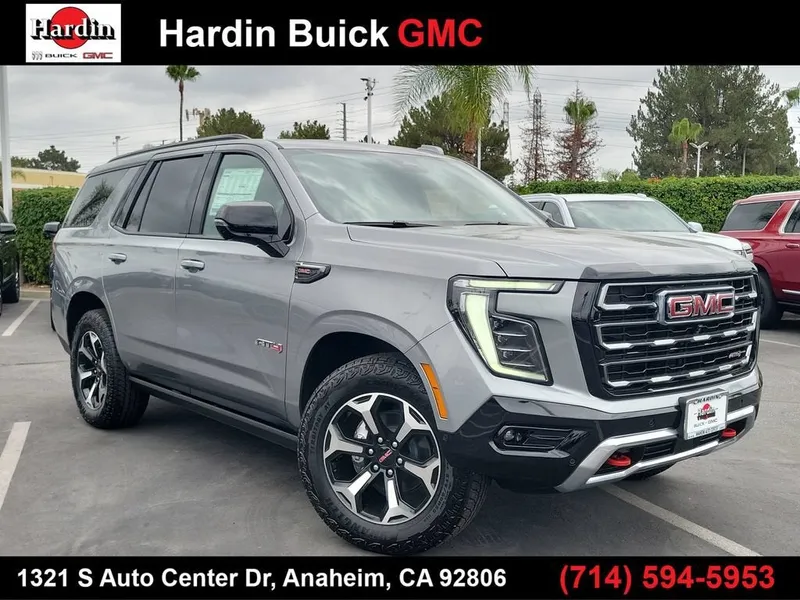 2026 GMC Yukon AT4 in Sterling Metallic — front three-quarter view