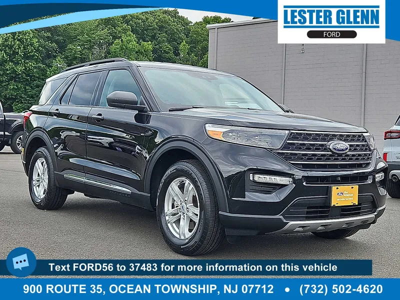 2023 Ford Explorer XLT in Agate Black Metallic — front three-quarter view