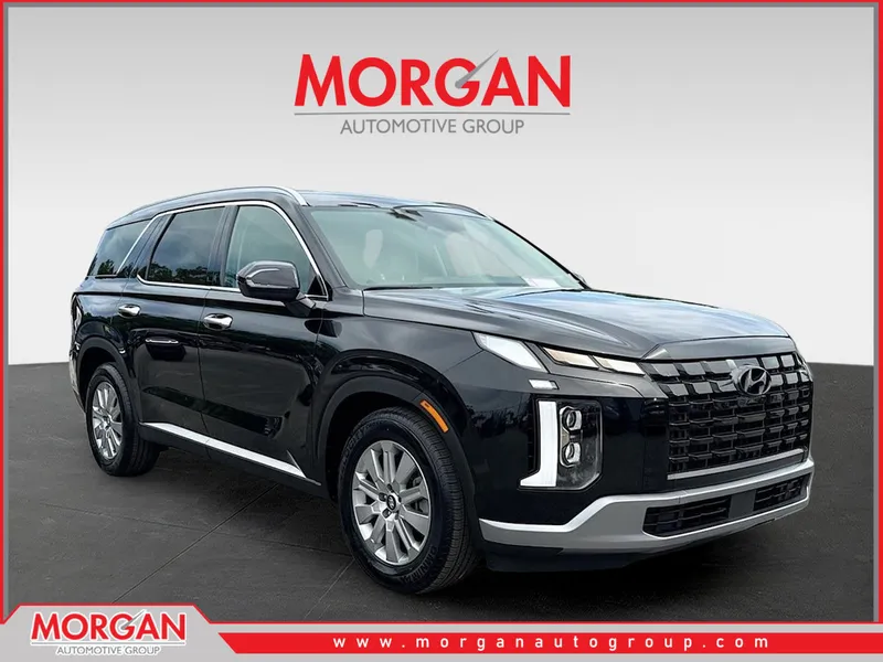 2025 Hyundai Palisade SEL in Abyss Black Pearl — front three-quarter view