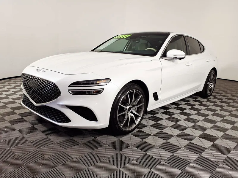 2026 Genesis G70 2.5T Prestige in Uyuni White — front three-quarter view
