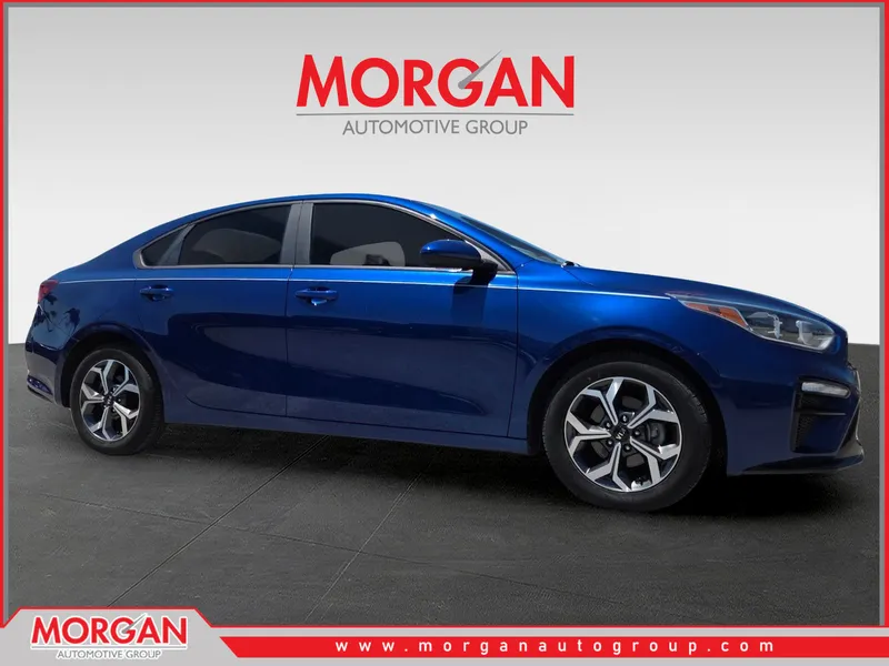 2021 Kia Forte LXS in Blue — front three-quarter view