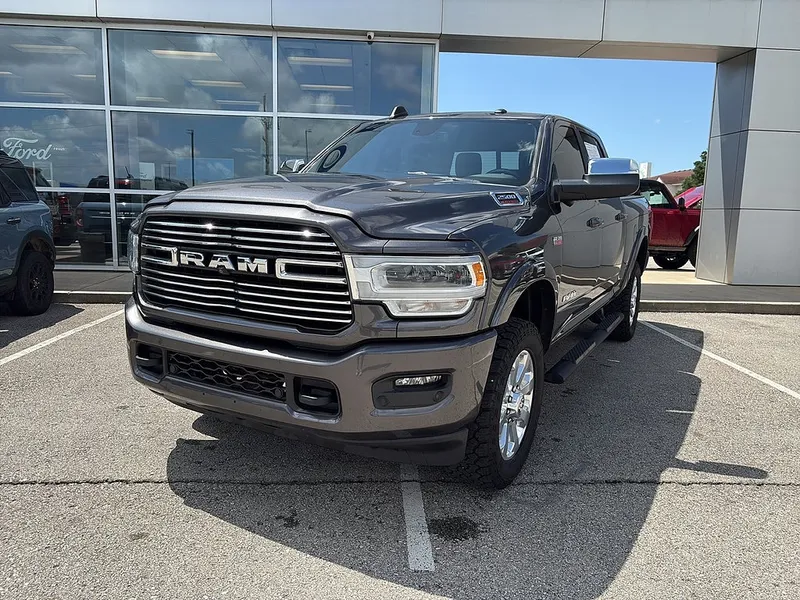 2020 RAM 2500 Laramie in Granite Crystal Metallic Clear Coat — front three-quarter view
