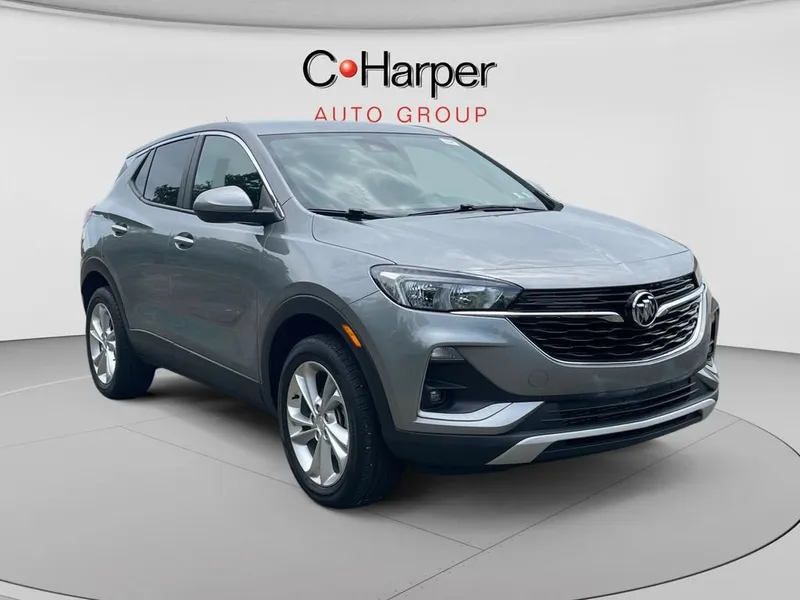 2023 Buick Encore GX Preferred in Moonstone Gray Metallic — front three-quarter view