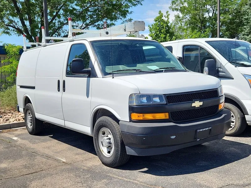 2019 Chevrolet Express 2500 Work Van in Summit White — front three-quarter view