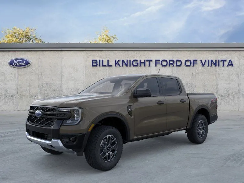 2026 Ford Ranger XLT in Marsh Gray — front three-quarter view