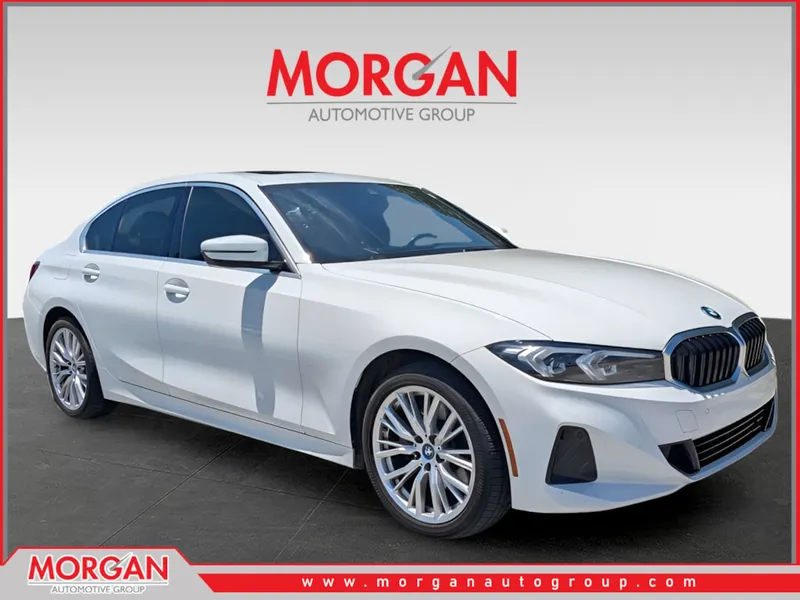 2024 BMW 3 Series 330e iPerformance in White — front three-quarter view