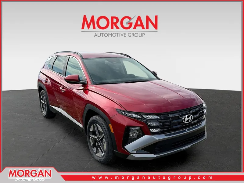2026 Hyundai TUCSON SEL in Ultimate Red — front three-quarter view