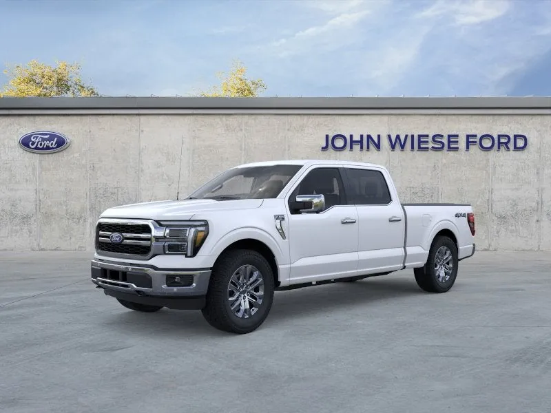 2026 Ford F-150 SUPERCREW LARIAT 4X4 in Star White Metallic Tri-Coat — front three-quarter view