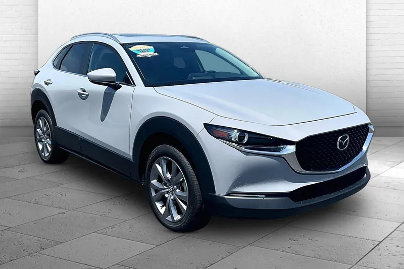 2025 Mazda Mazda CX-30 2.5 S Preferred Package in Aero Gray Metalli — front three-quarter view