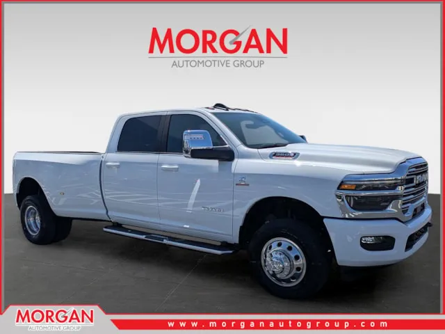 2026 Ram 3500 Laramie in White — front three-quarter view