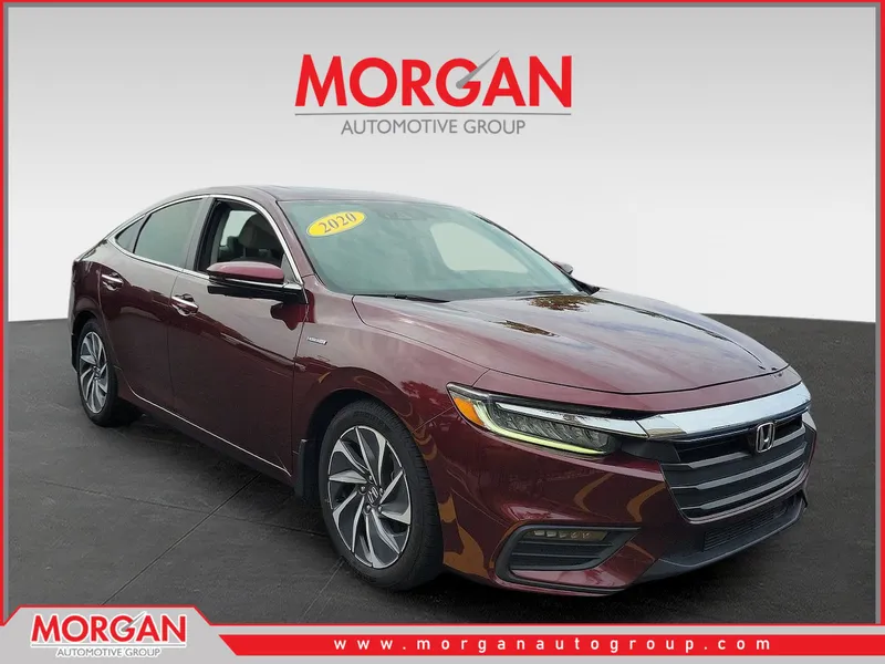 2020 Honda Insight Touring in Crimson Pearl — front three-quarter view