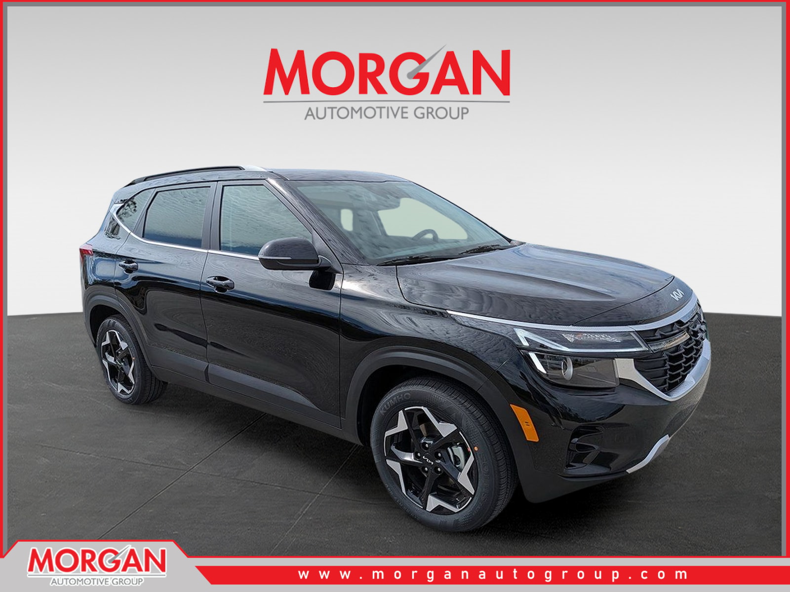 2026 Kia Seltos EX in Fusion Black — front three-quarter view