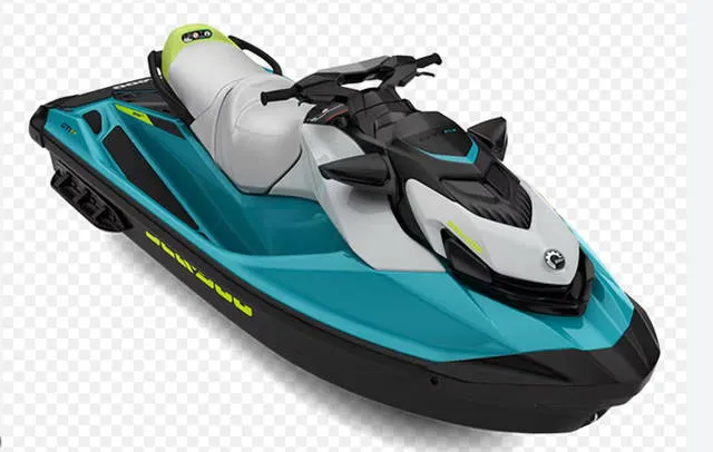 2026 Sea-Doo GTI SE 130-Teal Blue/ Manta Green — front three-quarter view