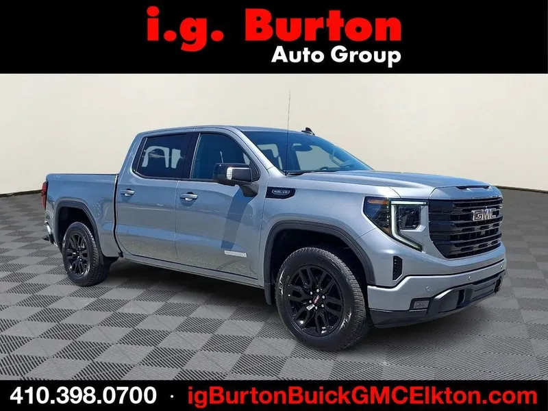 2026 GMC Sierra 1500 Elevation in Sterling Metallic — front three-quarter view