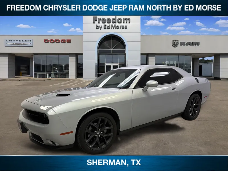 2023 Dodge Challenger SXT in Triple Nickel Clearcoat — front three-quarter view
