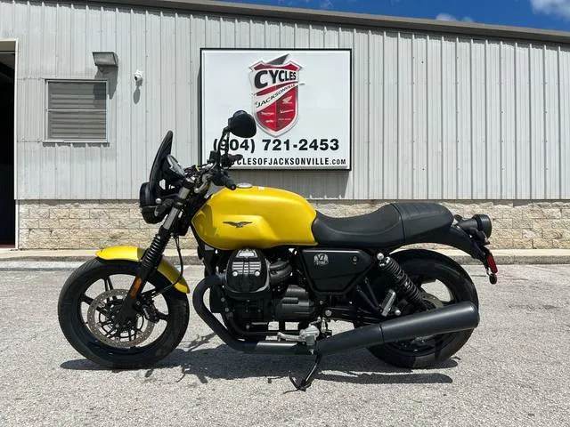 2023 Moto Guzzi V7 Stone — front three-quarter view