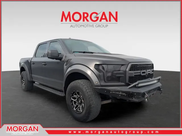 2017 Ford F-150 Raptor in White — front three-quarter view