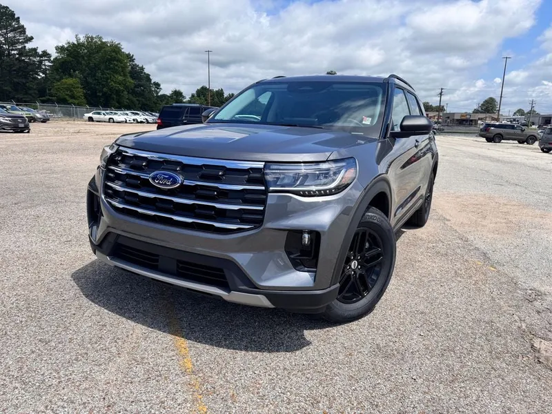 2026 Ford Explorer Active in Gray Metallic — front three-quarter view