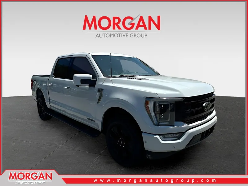 2023 Ford F-150 Platinum in White — front three-quarter view