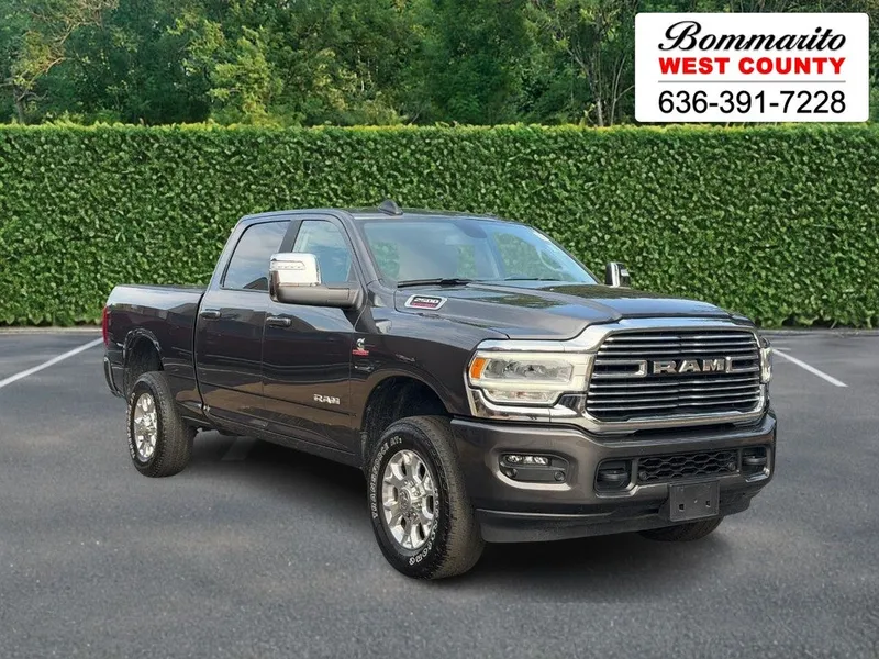 2024 RAM 2500 Laramie 4x4 Crew Cab 6'4" Box in Granite Crystal Metallic Clearcoat — front three-quarter view