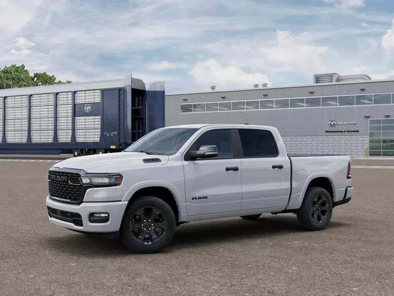 2026 RAM 1500 Big Horn/Lone Star in Bright White Clear-Coat Exterior Paint — front three-quarter view