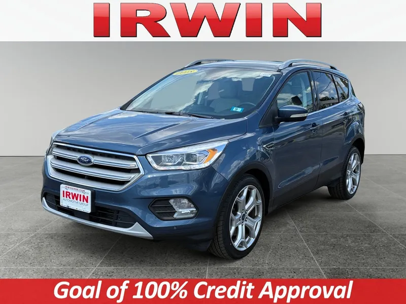 2018 Ford Escape Titanium in Blue — front three-quarter view