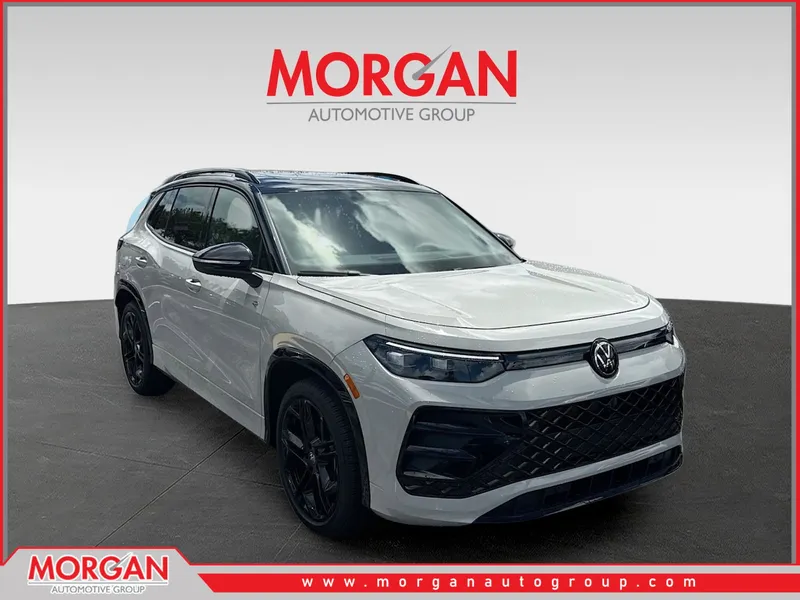 2026 Volkswagen Tiguan SE R-Line Black in Sandstone — front three-quarter view