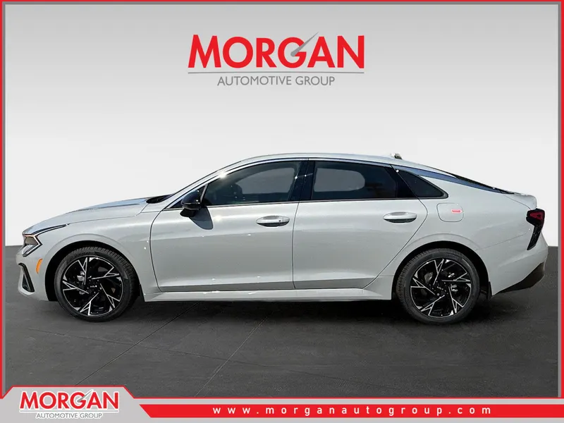 2026 Kia K5 GT-Line in Wolf Gray — front three-quarter view