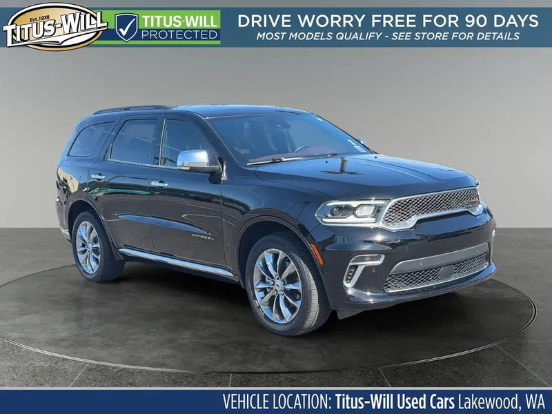 2022 Dodge Durango Citadel in Black Clearcoat — front three-quarter view