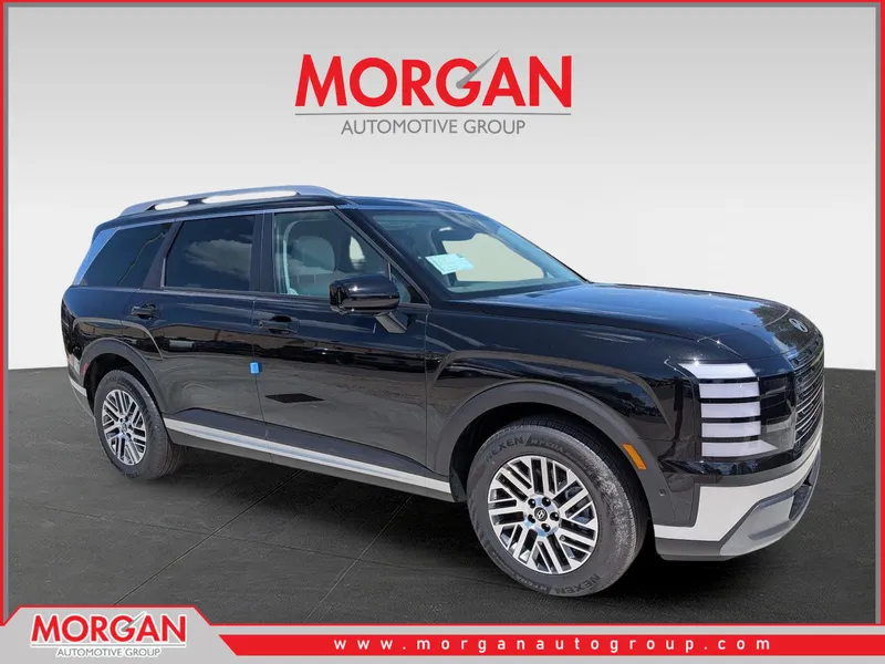 2026 Hyundai PALISADE SEL Premium 7P in Abyss Black Pearl — front three-quarter view