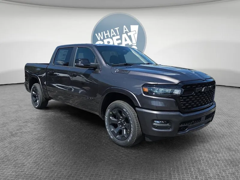 2026 RAM 1500 Big Horn/Lone Star in Granite Crystal Metallic Clearcoat — front three-quarter view