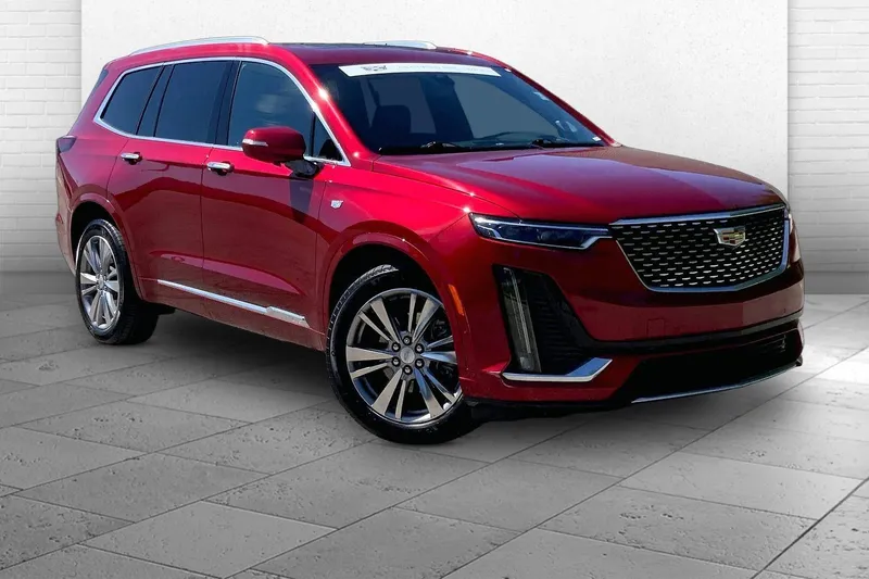 2024 Cadillac XT6 Premium Luxury in Radiant Red Tintcoat — front three-quarter view