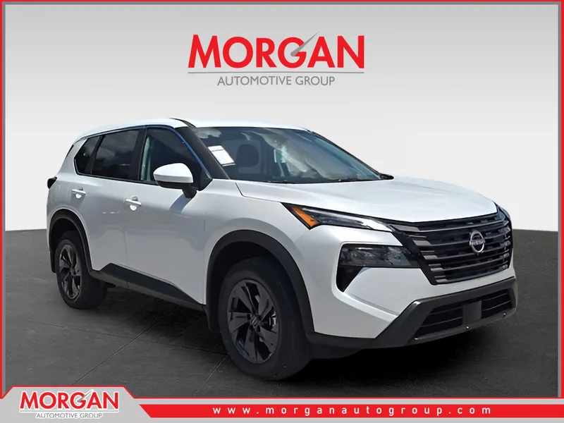 2026 Nissan Rogue SV in White — front three-quarter view