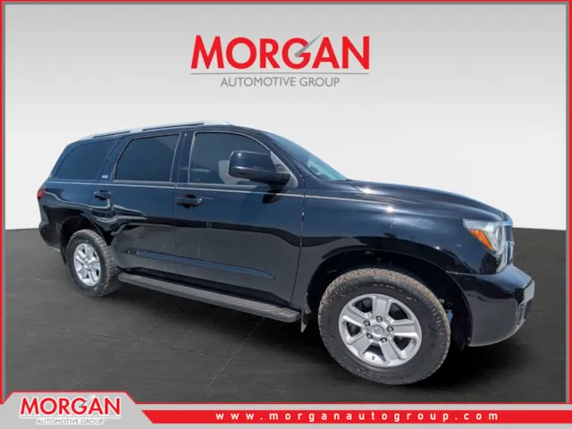 2020 Toyota Sequoia SR5 in Black — front three-quarter view