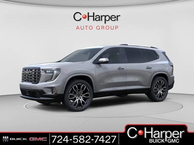 2026 GMC Acadia Denali Ultimate in Sterling Metallic — front three-quarter view