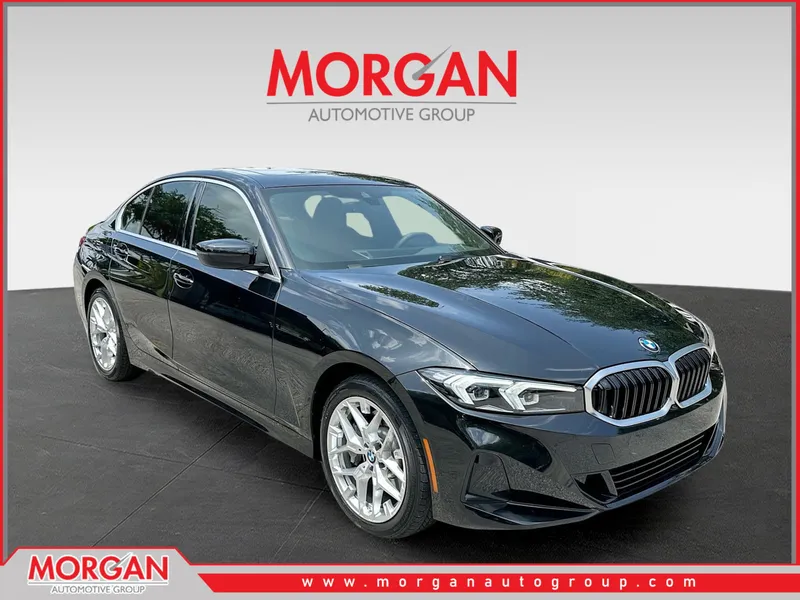 2025 BMW 3 Series 330i in Black — front three-quarter view