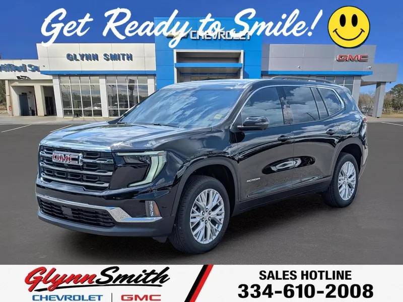 2026 GMC Acadia Elevation in Ebony Twilight Metallic — front three-quarter view