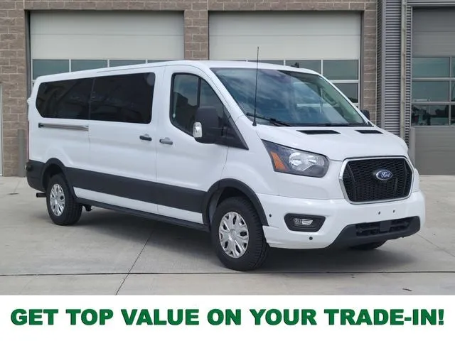 2024 Ford Transit-350 XLT 12 Passenger in Oxford White — front three-quarter view