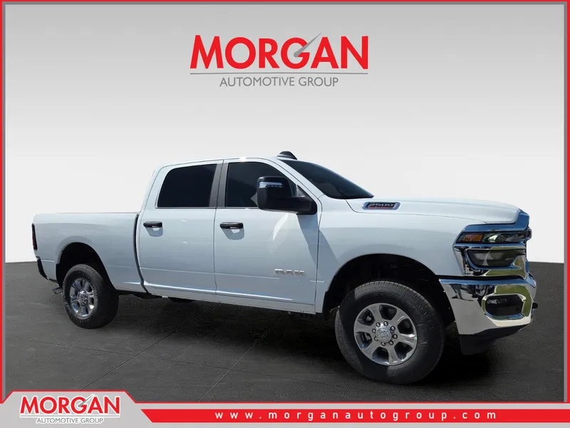 2026 Ram 2500 Big Horn in White — front three-quarter view