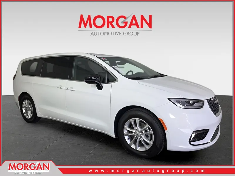 2026 Chrysler Pacifica Select in White — front three-quarter view