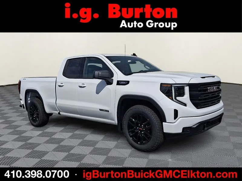 2026 GMC Sierra 1500 Elevation in Summit White — front three-quarter view